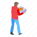 pizza, food, delivery, isometric