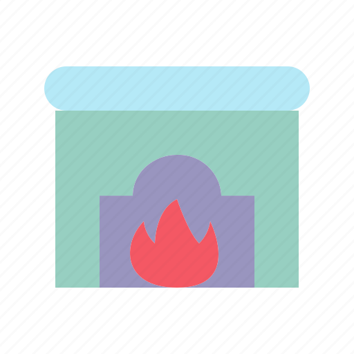 Fire, fireplace, heater, room, stove, heating icon - Download on Iconfinder
