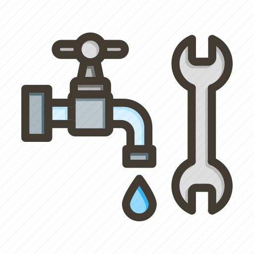 Plumbing, water, pipe, wrench, repair icon - Download on Iconfinder