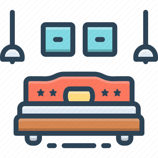Bedroom, bed, room, mattress, comfortable, pillow, furniture icon - Download on Iconfinder