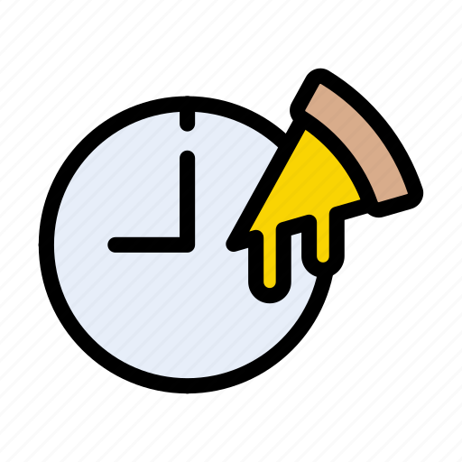 Clock, lunch, time, break, pizza icon - Download on Iconfinder