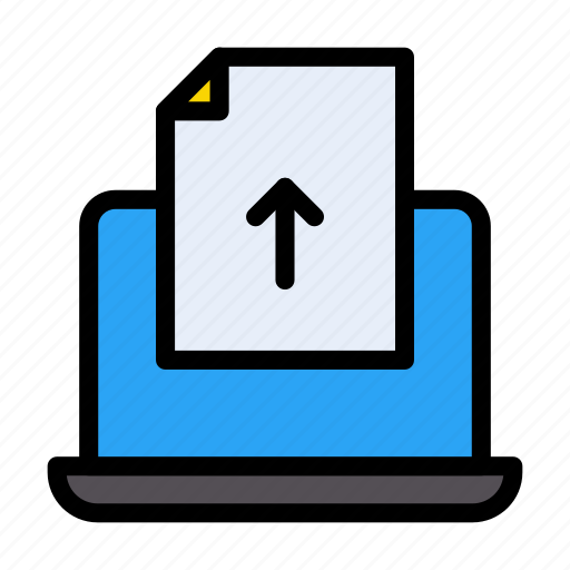 File, laptop, upload, document, notebook icon - Download on Iconfinder
