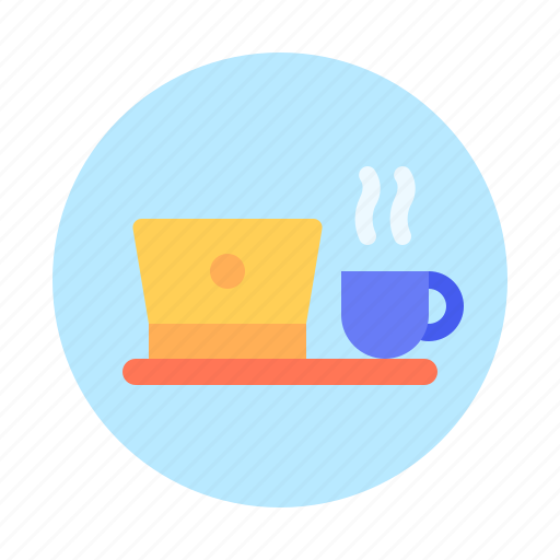 Laptop, coffee, online, wfh, home, office, work icon - Download on Iconfinder