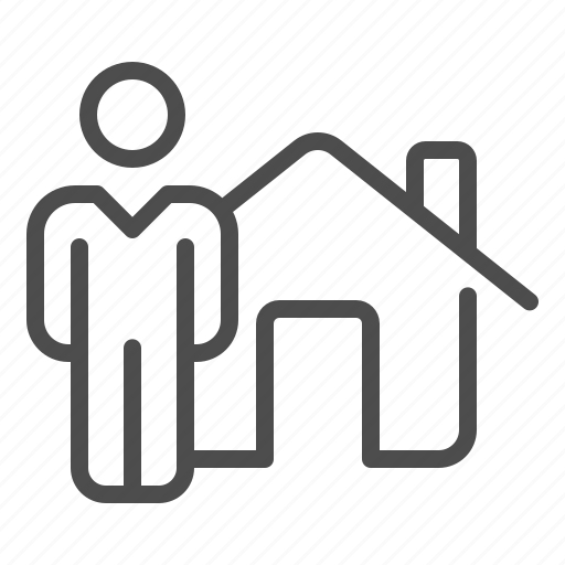 Home, house, realtor, realty, homeowner, man icon - Download on Iconfinder