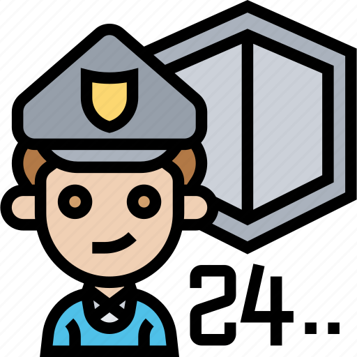 24hr, security, guard, police, patrol icon - Download on Iconfinder