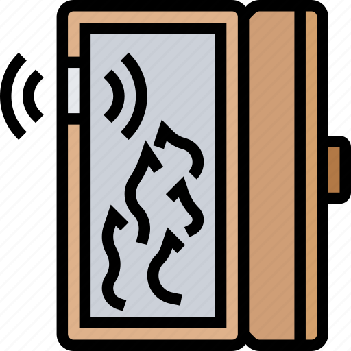 Door, sensor, fire, burning, protection icon - Download on Iconfinder