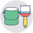 house renovation, paint brush, paint bucket, painting, painting tools