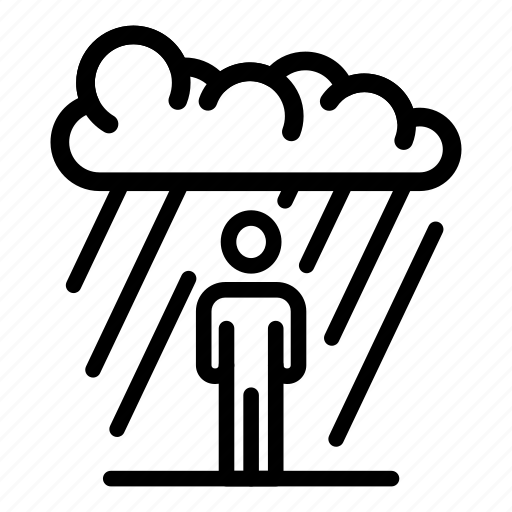 Business, man, rain, retro, silhouette, under, water icon - Download on Iconfinder