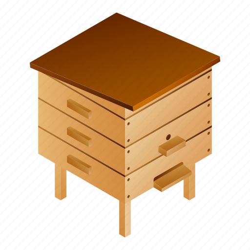 Bee, flower, hive, isometric, tree, wood icon - Download on Iconfinder