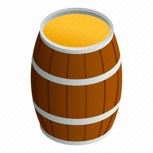 Barrel, food, honey, isometric, keg, wood icon - Download on Iconfinder