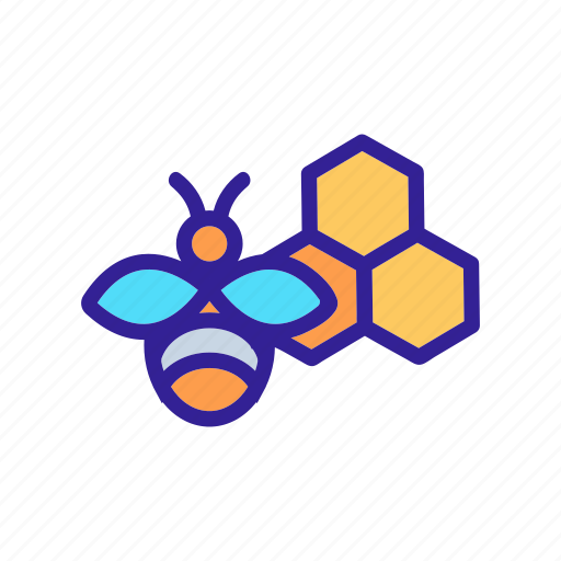Bee, beehive, contour, food, honey, honeycomb icon - Download on Iconfinder