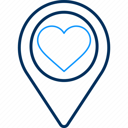 Destination, heart, location, valentine, navigation, pin, romance icon - Download on Iconfinder