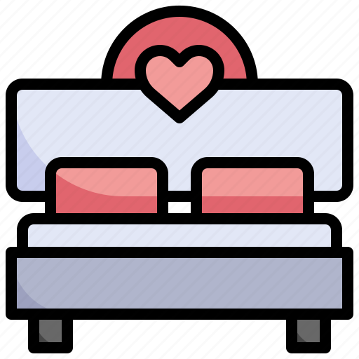 Bed, bedroom, furniture, love, double icon - Download on Iconfinder