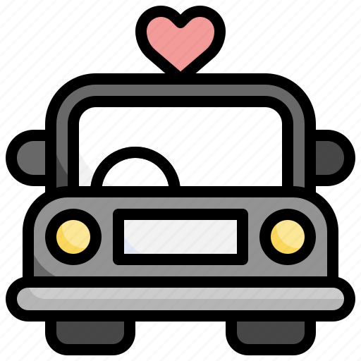 Car, honeymoon, wedding, heart, romantic icon - Download on Iconfinder