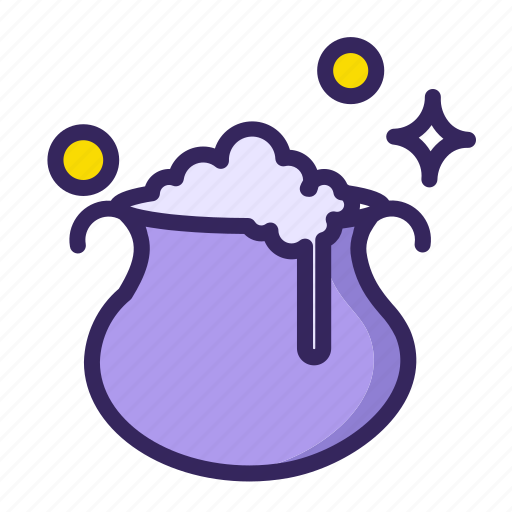 Boil, boiler, heat, magic, pot, spell, water icon - Download on Iconfinder