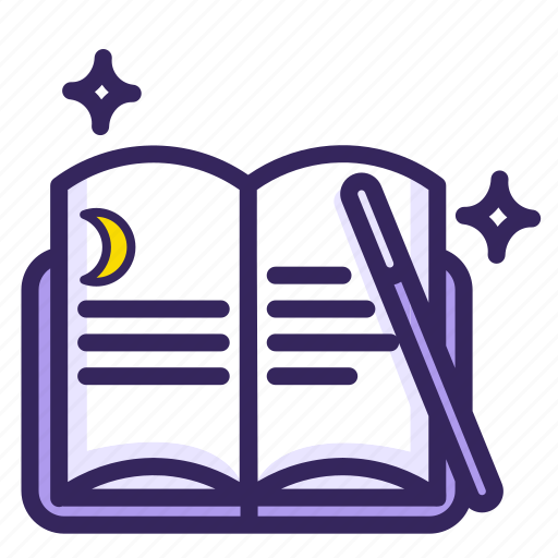 Books, magic, magical, moon, sorcery, spell, ward icon - Download on Iconfinder