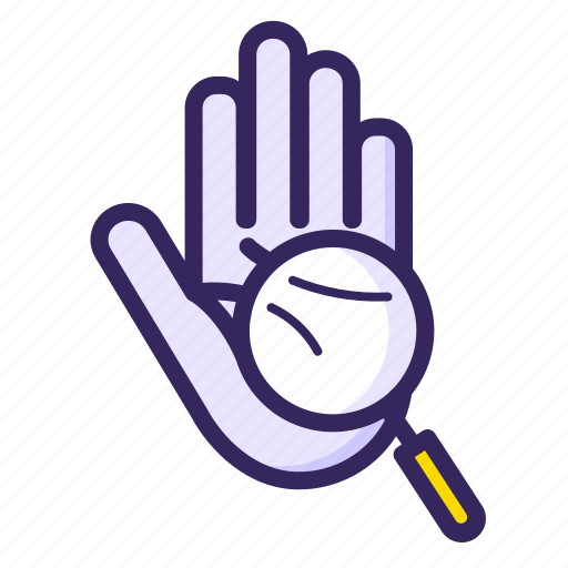 Forcast, hand, handwriting, horoscope, magnifying, palm, predict icon - Download on Iconfinder
