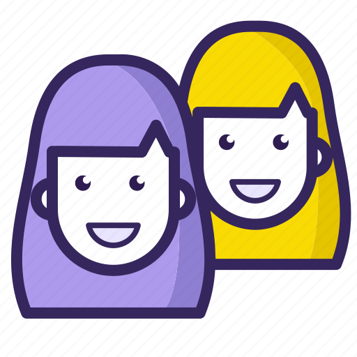 Gemini, girls, horoscope, people, sign, together, zodiac icon - Download on Iconfinder