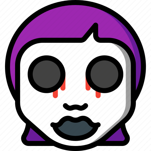 Creepy, dead, emojis, girl, halloween, scary, spooky icon - Download on Iconfinder