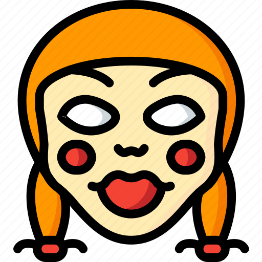 Annabelle, creepy, emojis, halloween, horror, scary, spooky icon - Download on Iconfinder