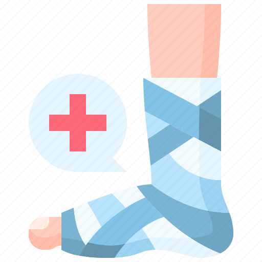 Foot, splint, plaster, part, medical, body icon - Download on Iconfinder
