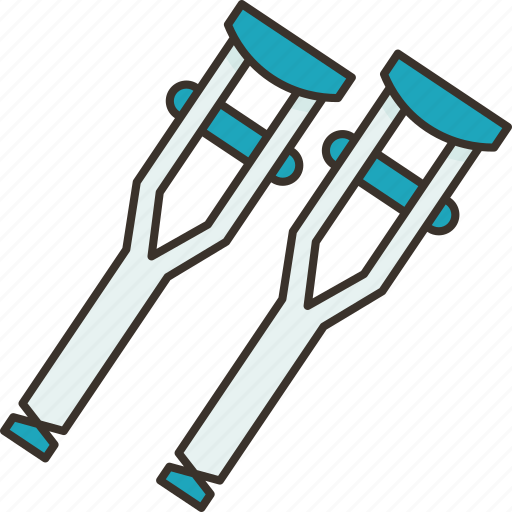 Crutches, cane, fracture, rehabilitation, support icon - Download on Iconfinder