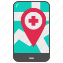 location, map, pointerplaceholder, smartphone, pin, hospital