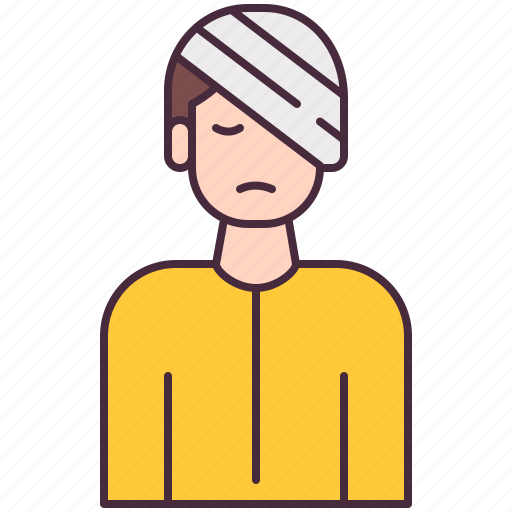 Patients, user, avatar, injury, wound, bandagehead icon - Download on Iconfinder