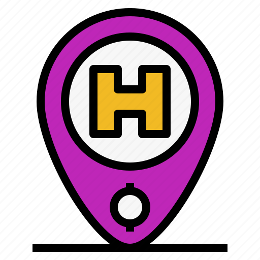 Gps, hospital, hostel, hotel, location, medical, pin icon - Download on Iconfinder