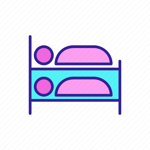Bed, bunk, contour, furniture, hostel, interior, room icon - Download on Iconfinder