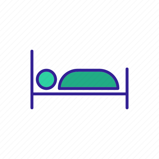 Bed, hostel, object, relax, room, single icon - Download on Iconfinder