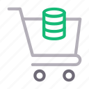 cart, database, server, storage, trolley 