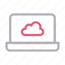 cloud, database, hosting, laptop, notebook 