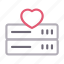 database, favorite, heart, like, server 