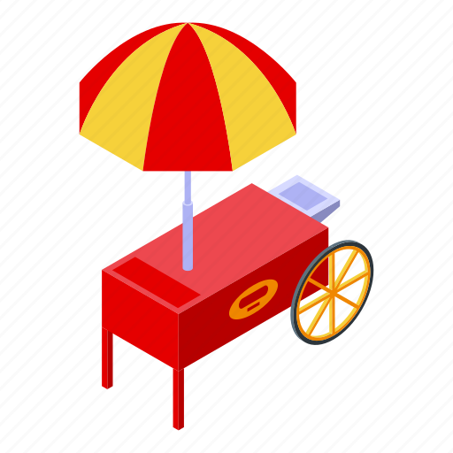 Cart, fast, food, isometric icon - Download on Iconfinder