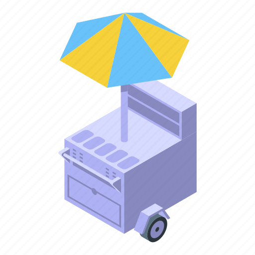 Cart, buns, isometric icon - Download on Iconfinder