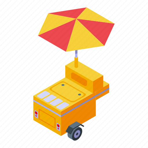 Cart, seller, isometric icon - Download on Iconfinder