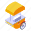 cart, hot, dogs, isometric 
