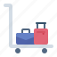 bellboy, hotel, resort, luggage cart 