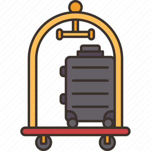 Luggage, cart, porter, suitcases, hotel icon - Download on Iconfinder