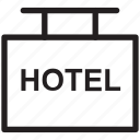 hanging sign, hotel, hotel sign, info, information