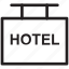 hanging sign, hotel, hotel sign, info, information 