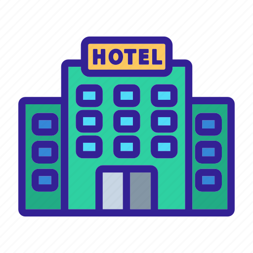 Building, contour, home, hotel, house, property, town icon - Download on Iconfinder