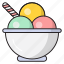 bowl, delicious, icecream, spoon, sweets 
