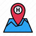 pin, hotel, navigation, location, map