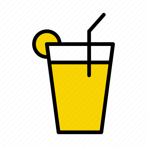 Drink, juice, straw, soda, lemon icon - Download on Iconfinder