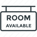 hanging board, hotel sign, info board, rooms available, rooms signboard
