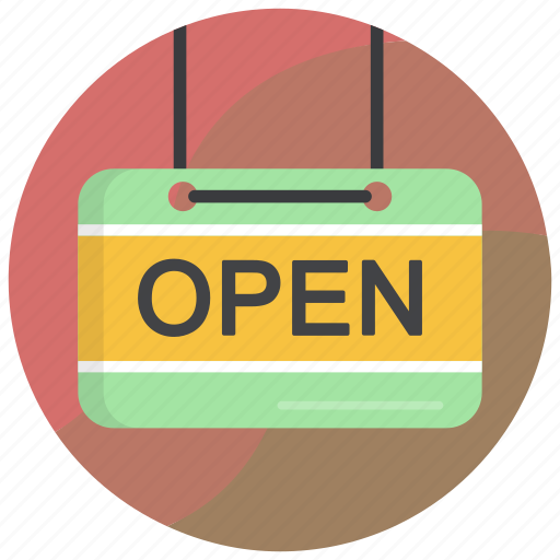 Hanging sign, information sign, open, open signboard, shop sign icon - Download on Iconfinder