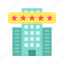 - five star building, house, star, reward, hotel, like, award, feedback 