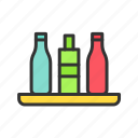 - bottles shelf, bar, alcohol, bottles, shelf, drink, beverage, glass